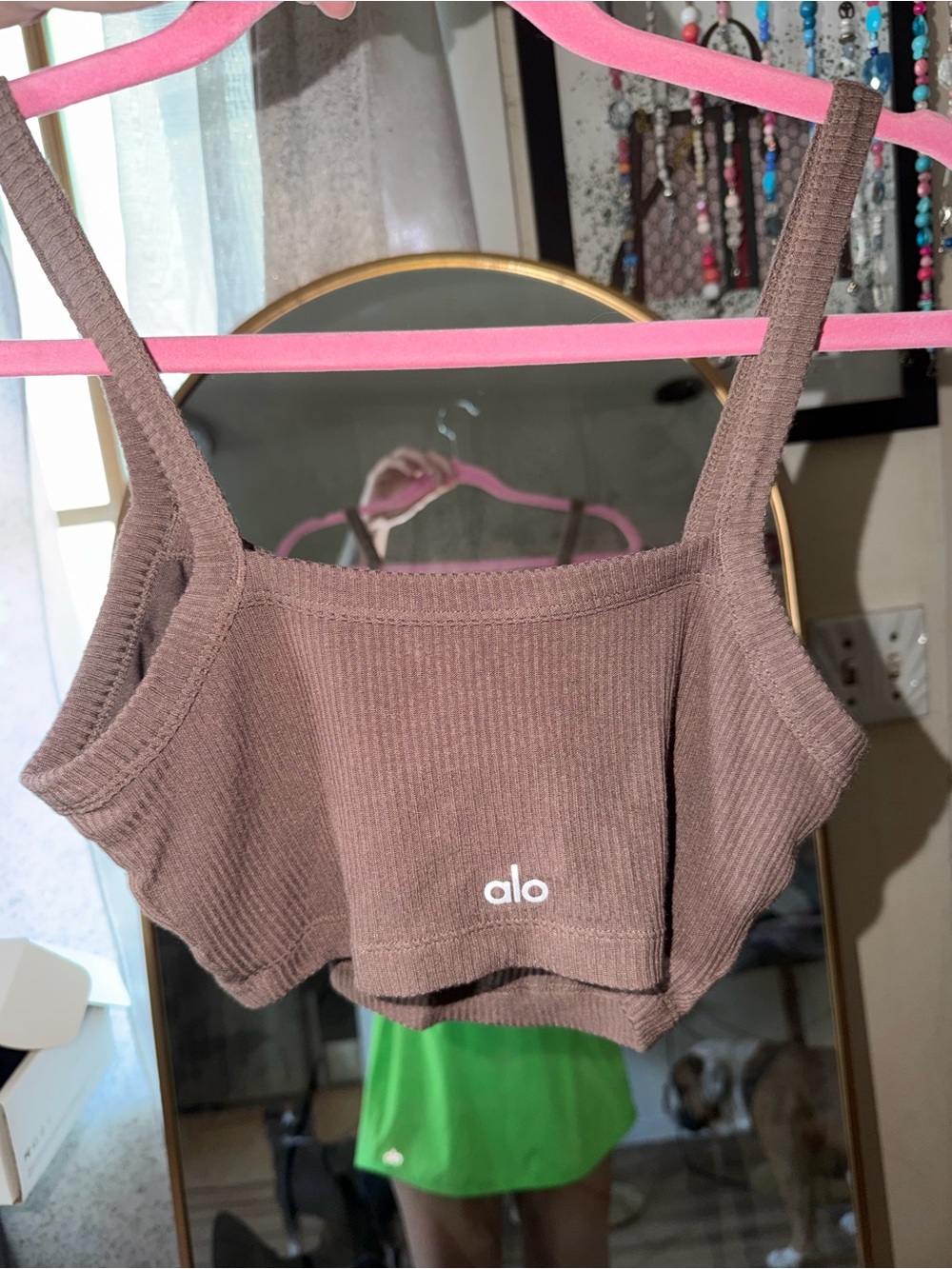 ALO Yoga Ribbed Crop Tank in Brown